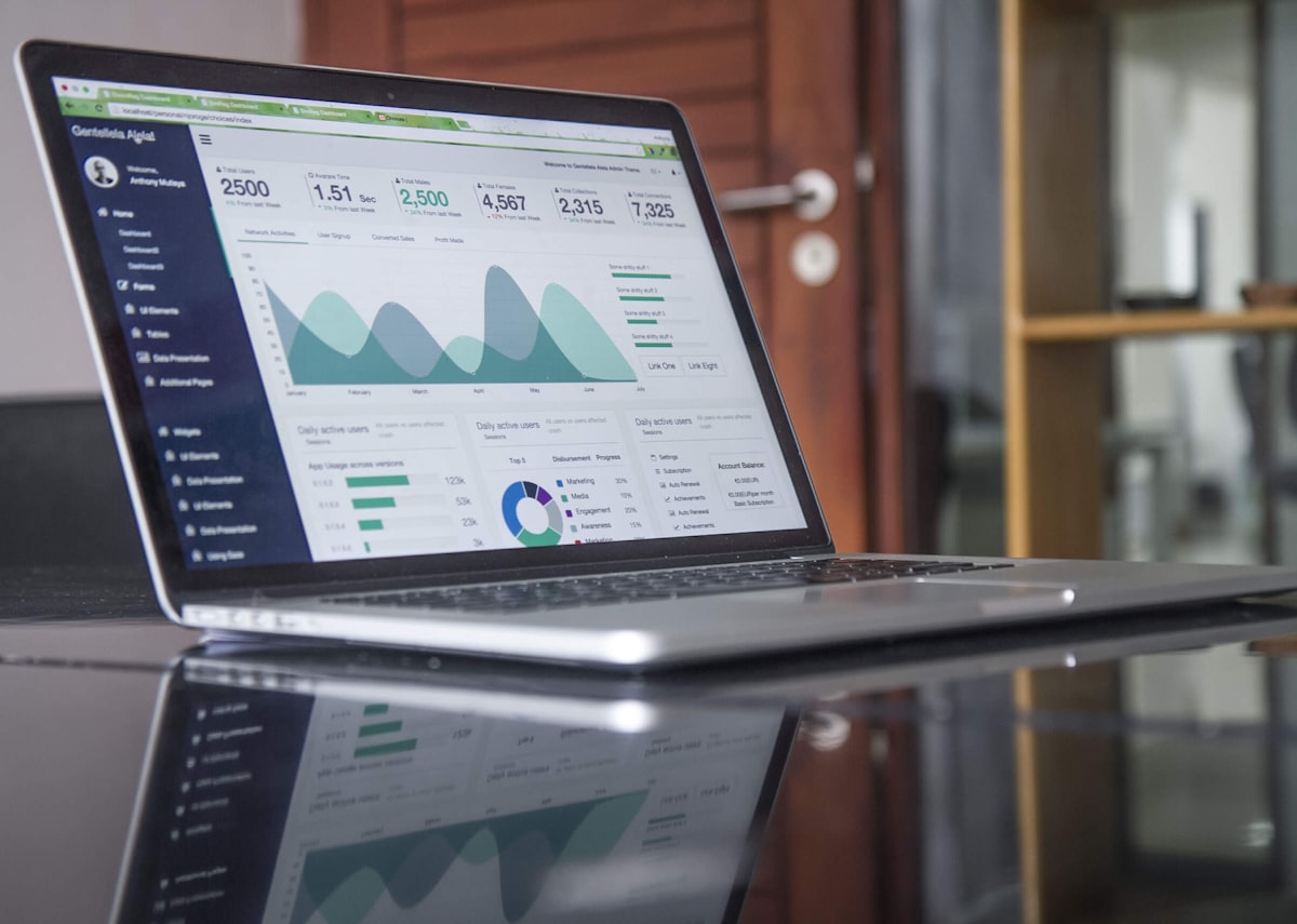 Digital analytics dashboard showing performance metrics and KPIs